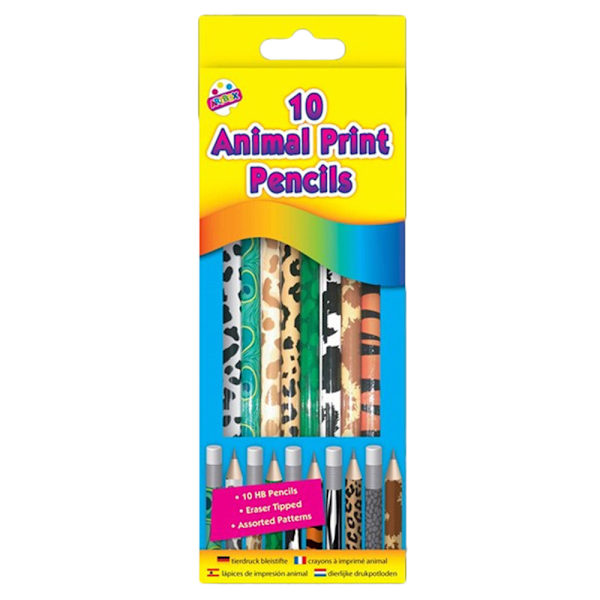 ArtBox Djurmönstrade Pennor (10-pack) One Size Flerfärgad Multicoloured One Size