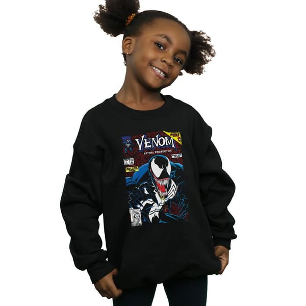 Marvel Girls Venom Lethal Protector Tröja 7-8 År Svart Black 7-8 Years