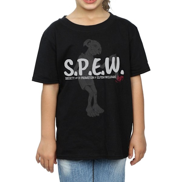 Harry Potter flickor Dobby SPEW bomull T-shirt 12-13 år svart Black 12-13 Years