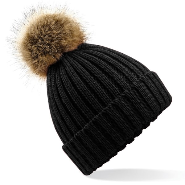 Beechfield Unisex Cuffed Design Vinterhatt One Size Svart Black One Size