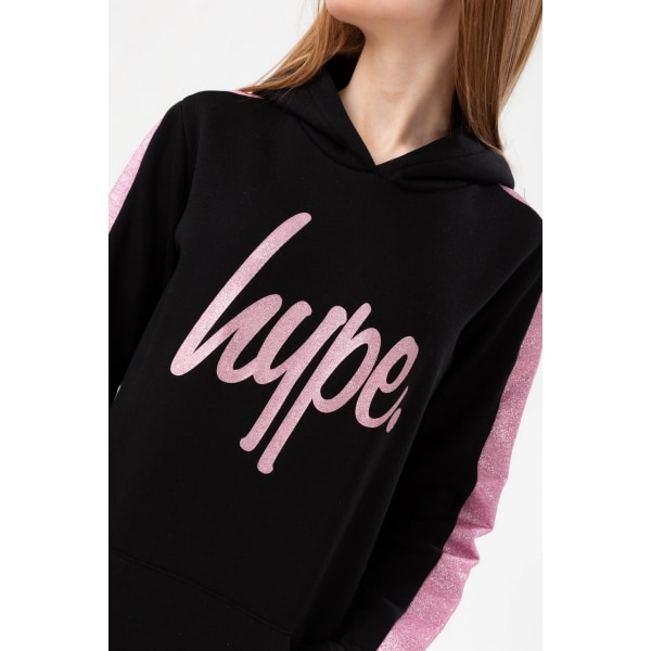 Hype Girls Script Hoodie Klänning 5-6 År Svart/Rosa Black/Pink 5-6 Years