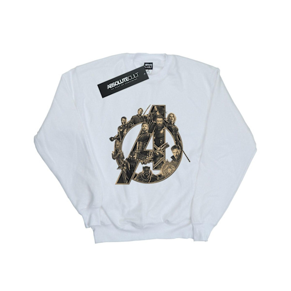 Marvel Boys Avengers Infinity War Marvel Logo Sweatshirt 5-6 år White 5-6 Years