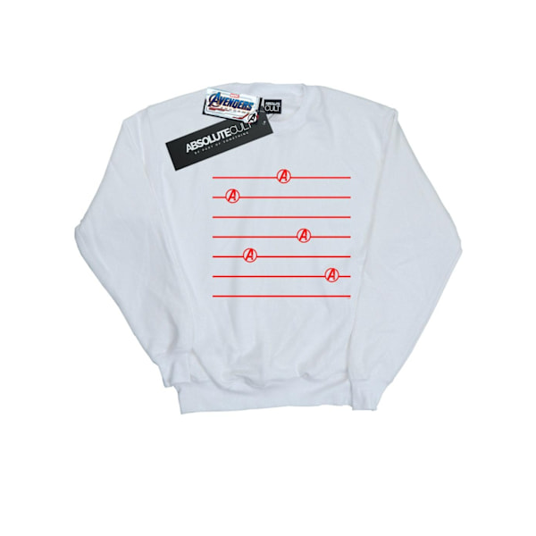 Marvel Boys Avengers Endgame Logo Stripes Sweatshirt 9-11 år White 9-11 Years