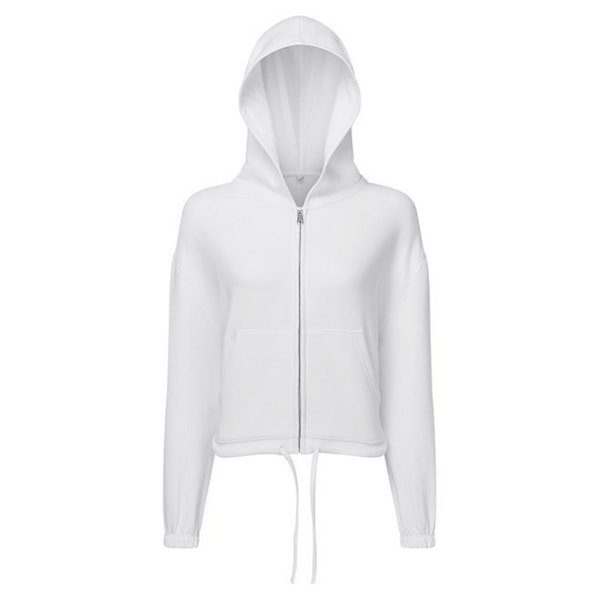 TriDri Dam/Damer Återvunnen Beskuren Oversize Full Zip Hoodie White S-M