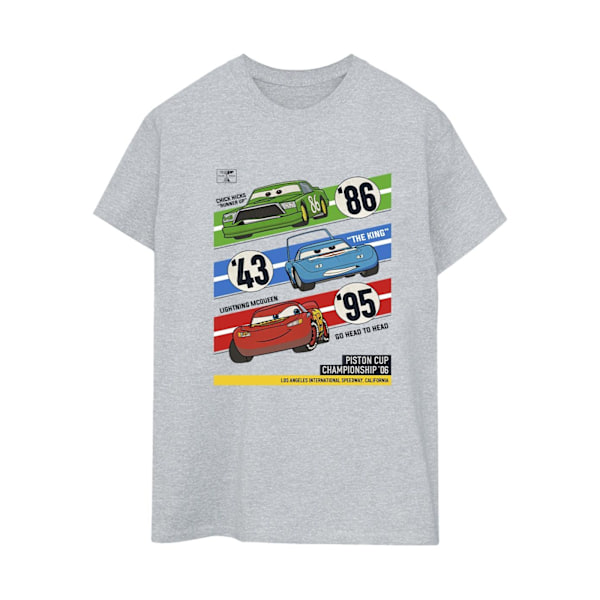 Disney Dam/Kvinnor Bilar Piston Cup Mästare Bomull Pojkvän Sports Grey XXL