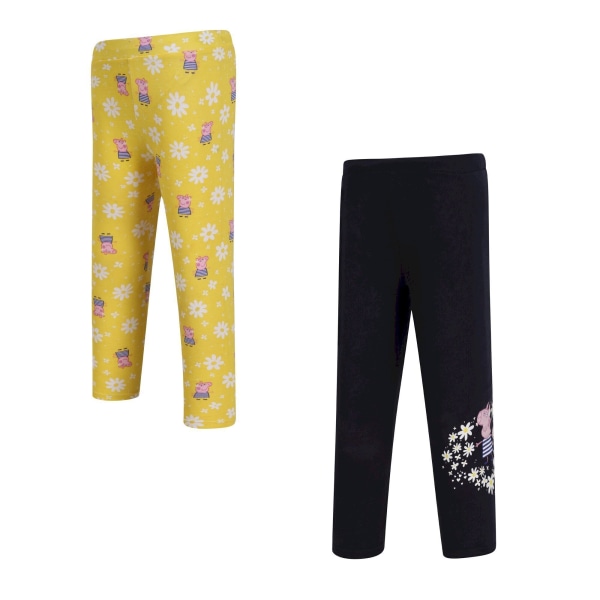 Regatta barn/barn Daisy Greta Gris Leggings (2-pack) 24- Maize Yellow/Navy 24-36 Months