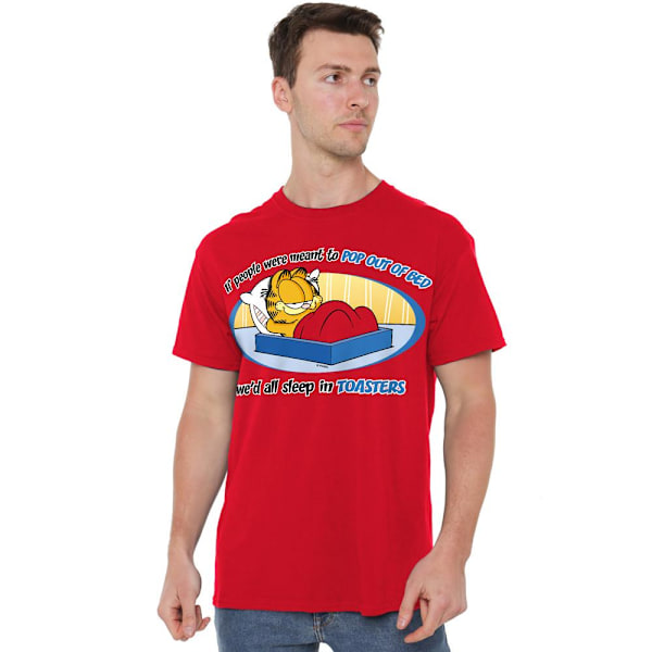 Garfield Herr Pop Up Ur Sängen T-Shirt 4XL Röd Red 4XL