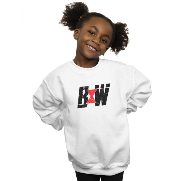 Marvel Girls Black Widow Movie Initial Logo Sweatshirt 9-11 Ja White 9-11 Years
