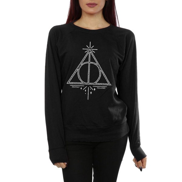 Harry Potter Dam/Dam Deathly Hallows bomullströja L Black L