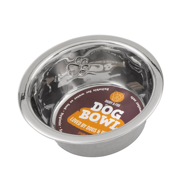 Digby & Fox Rostfritt Stål Hundskål 2500ml Silver Silver 2500ml