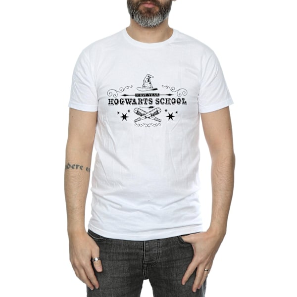 Harry Potter T-shirt för män Hogwarts första år L Vit White L