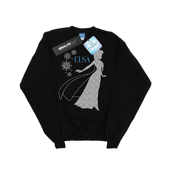Disney Girls Frozen Elsa Jul Silhouette Sweatshirt 7-8 År Black 7-8 Years