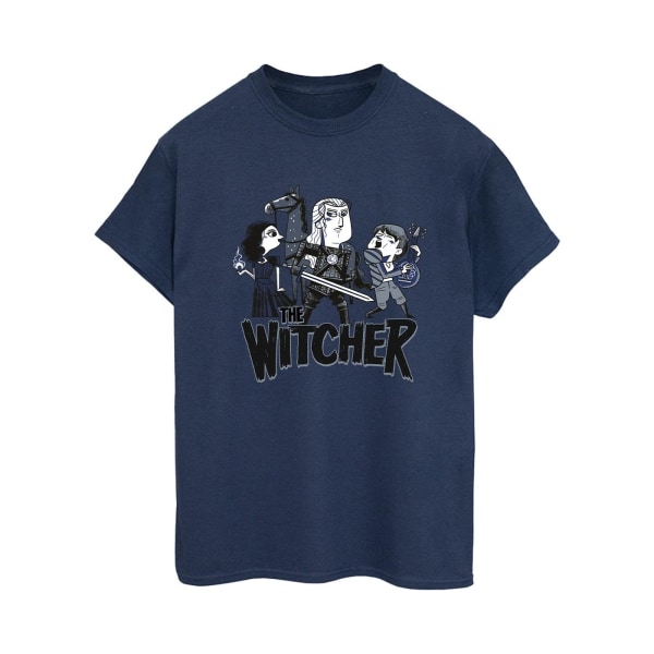 Netflix Womens/Ladies The Witcher Team Illustrated Cotton Boyfr Navy Blue 3XL