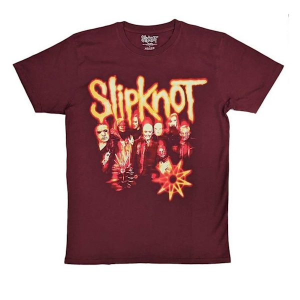 Slipknot Unisex Adult The End So Far S Nonogram Group Shot T-Sh Maroon Red XXL