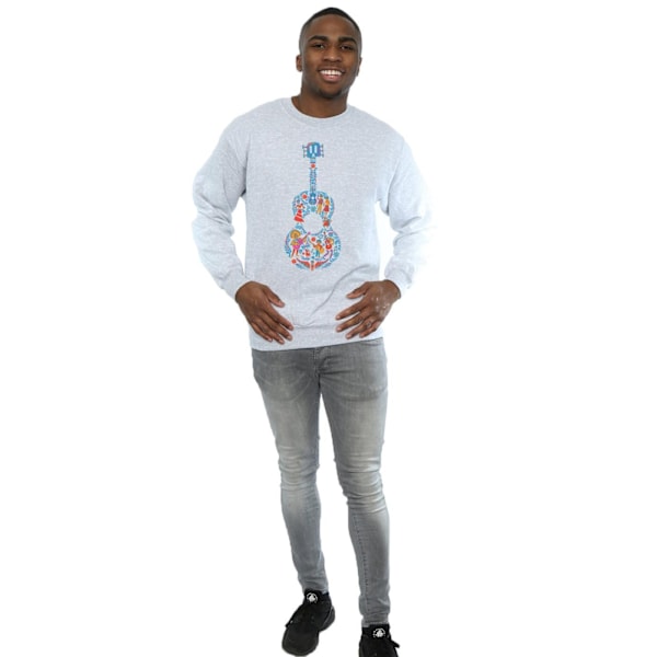 Disney Herr Coco Gitarr Mönster Sweatshirt XL Sports Grey Sports Grey XL