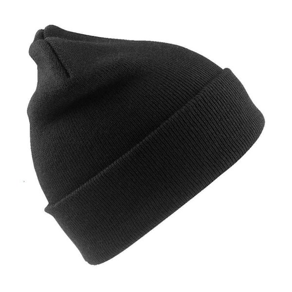 Result Äkta Återvunnen Herr Ull Skidmössa En Storlek Svart Black One Size