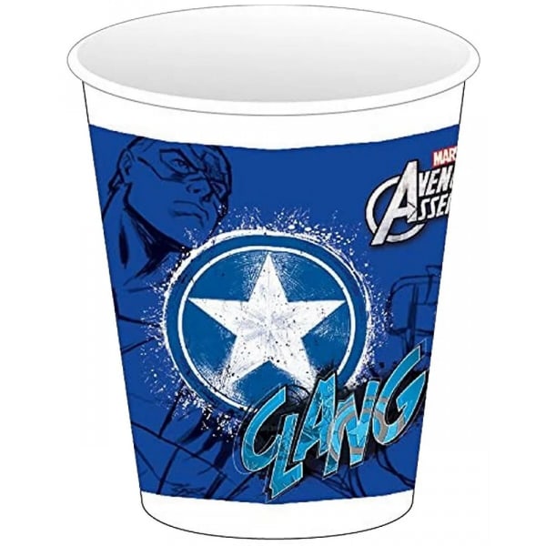 Avengers Assemble Plastic Captain America 200ml Party Cup (Pack Blue/White One Size
