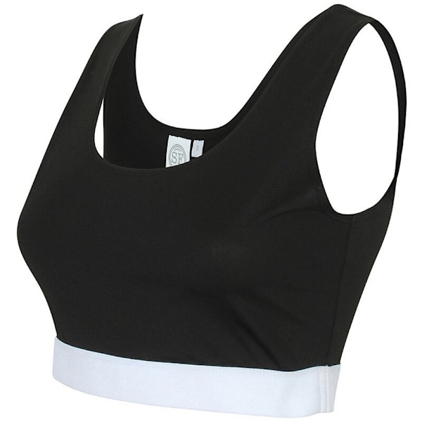 Skinni Fit Dam/Dam Fashion Sleeveless Crop Top M Svart/Vit Black/White M