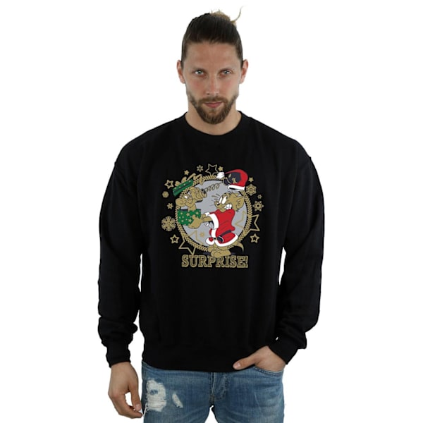 Tom And Jerry Herr Jul Överraskning Sweatshirt M Svart Black M
