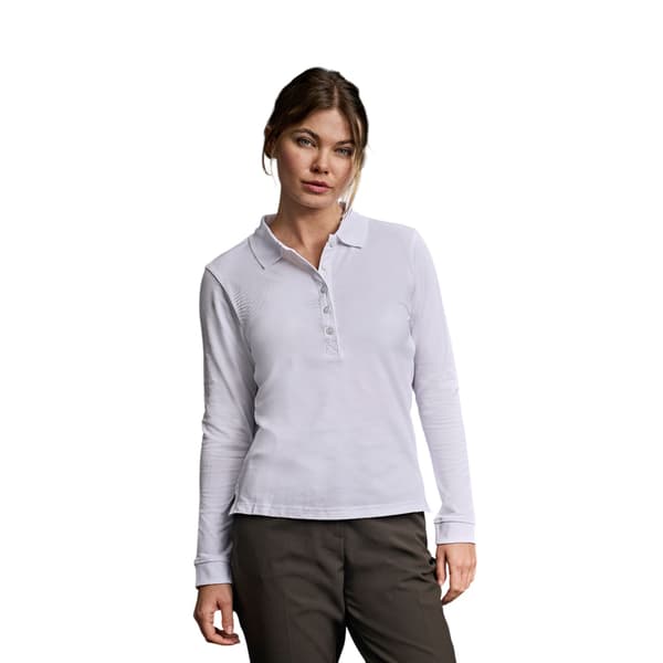 Tee Jays Dam Stretch Långärmad Pikétröja 3XL Vit White 3XL