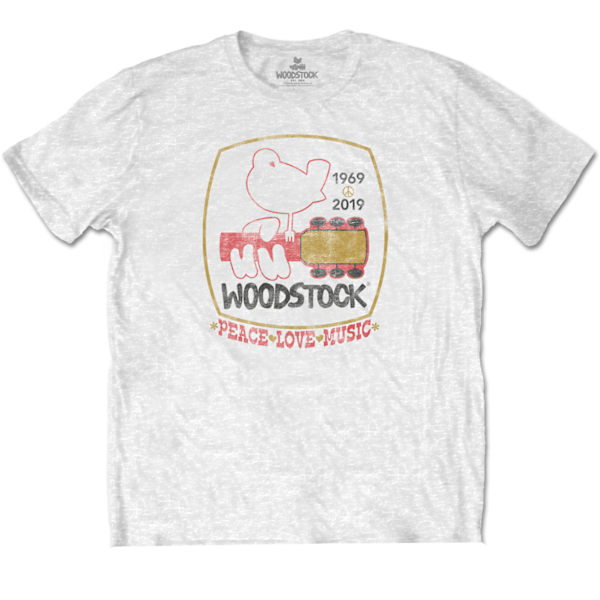 Woodstock Unisex Vuxen Peace - Love - Music Bomull T-Shirt XL W White XL