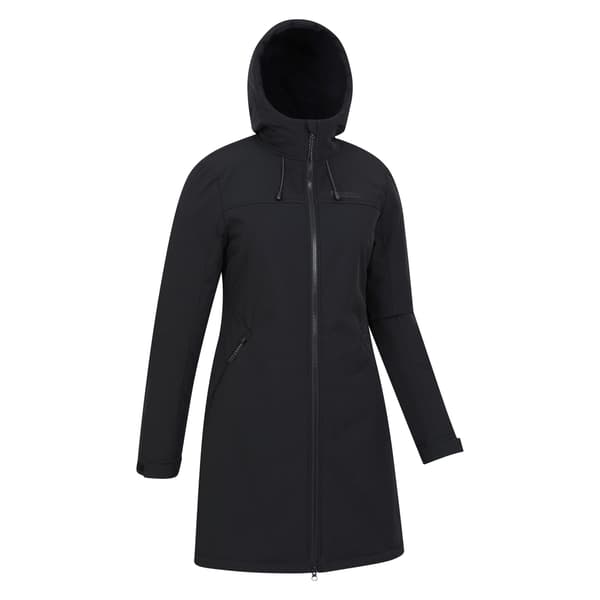 Mountain Warehouse Dam/Dam Fern Lång Softshelljacka Black 8 UK