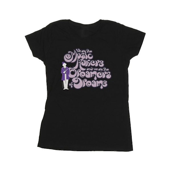 Willy Wonka Dam/Damer Drömmare Text Bomull T-shirt XXL Svart Black XXL