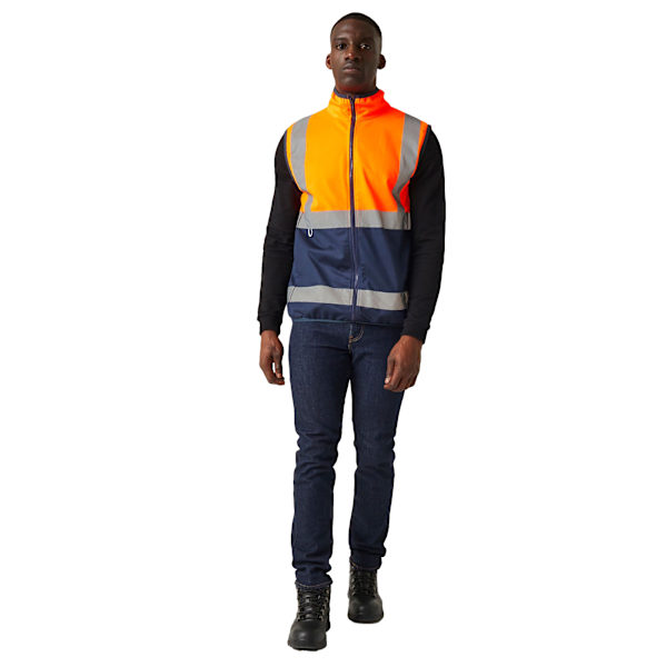 Regatta Pro Hi-Vis väst med dragkedja, XL, orange/marinblå Orange/Navy XL