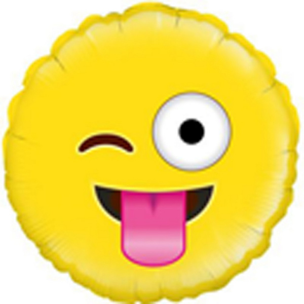 Oaktree Betallic 18 tum folie Crazy Emoji-ballong 18 tum gul Yellow 18 Inches