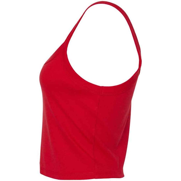 Bella + Canvas Dam/Kvinnor Enfärgad Micro-Rib Spaghetti Strap Tanktopp Solid Red XS