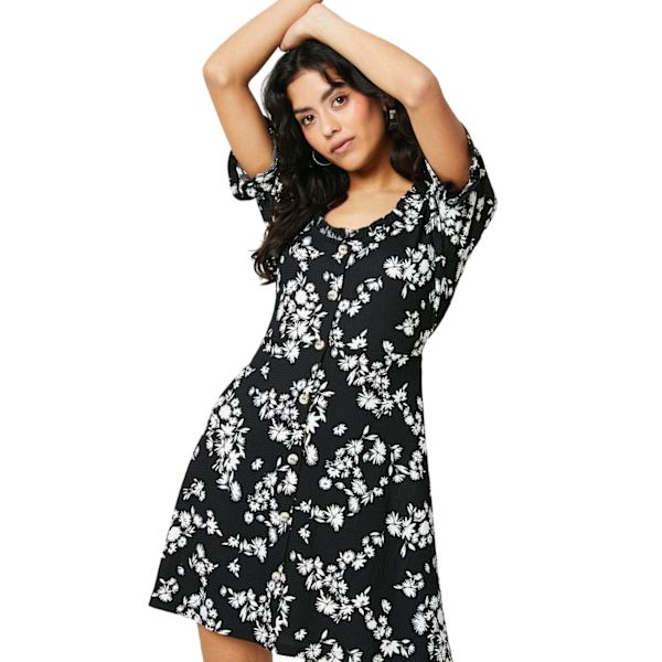 Dorothy Perkins Dam/Dam Ditsy Mönstrad Knytband Petite Mini Black/White 16 UK
