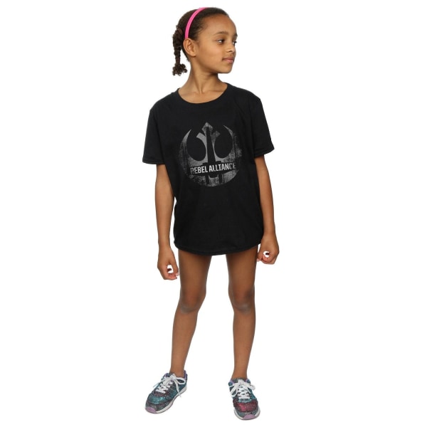 Star Wars Girls Rogue One Rebel Alliance X-Wing T-shirt i bomull Black 5-6 Years