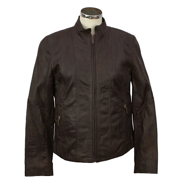 Eastern Counties Leather Damjacka för kvinnor med ståkrage 1 Brown 10 UK