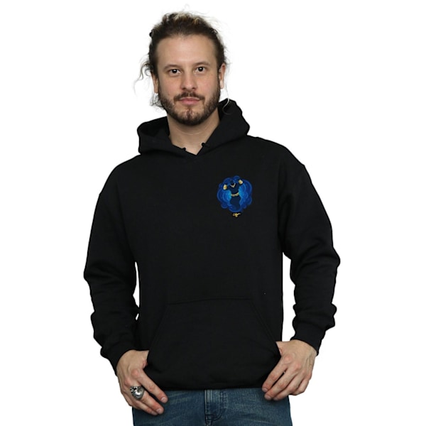 Disney Herr Aladdin Film Genie Brösttryck Hoodie M Svart Black M