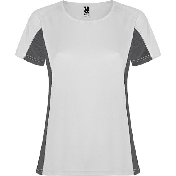 Roly Dam/Kvinnor Shanghai Kortärmad Sport T-shirt XL Vit White/Dark Lead XL