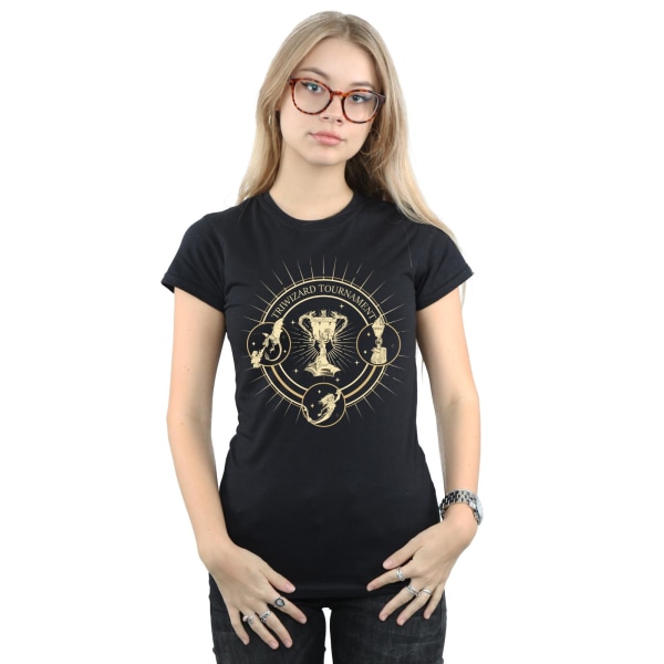 Harry Potter Dam/Dam Triwizard Seal Bomull T-shirt XXL Svart Black XXL