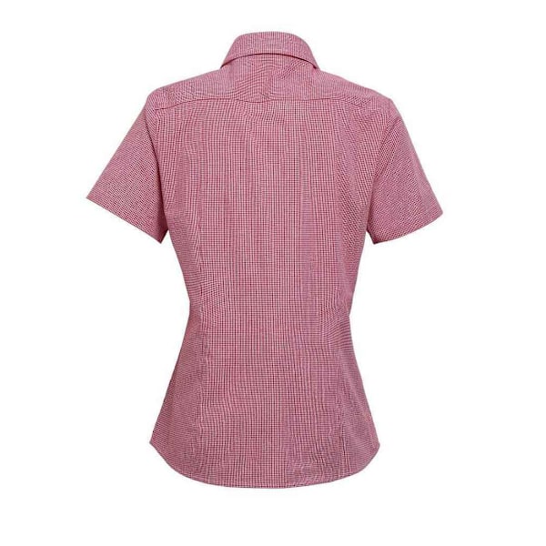 Premier Dam/Dam Microcheck Kortärmad Bomullsskjorta 3XL Red/White 3XL