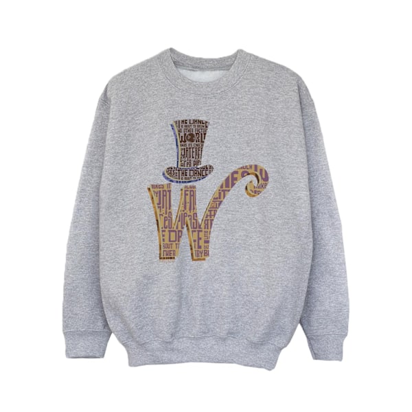 Willy Wonka Girls W Logo Hat Sweatshirt 3-4 år Sports Grey Sports Grey 3-4 Years