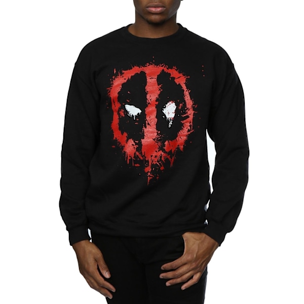 Marvel Deadpool Splat Face Sweatshirt L Svart Black L