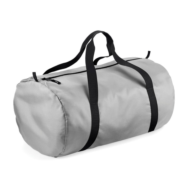 BagBase Packaway Barrel Bag / Duffle Water Resistant Travel Bag Silver / Black One Size