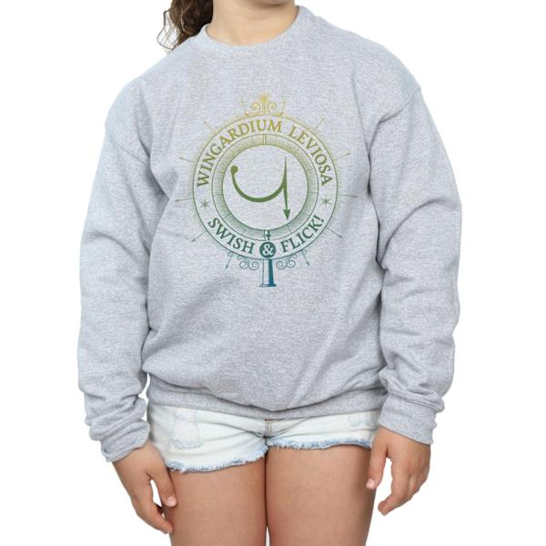 Harry Potter Girls Wingardium Leviosa Spells Charms Sweatshirt Sports Grey 5-6 Years