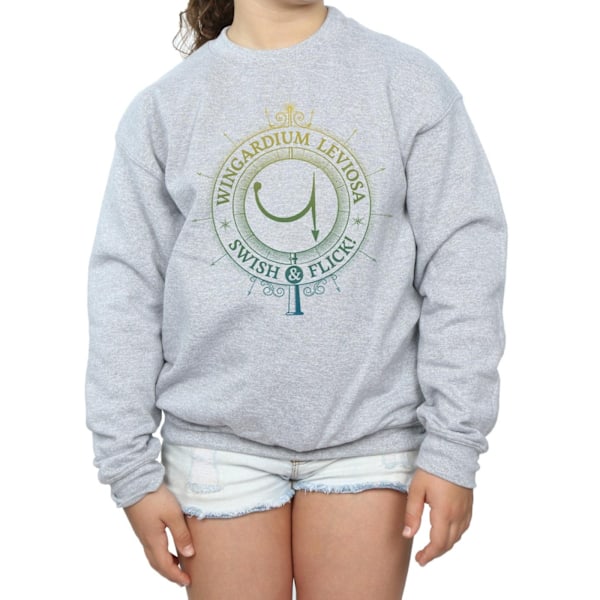 Harry Potter Girls Wingardium Leviosa Spells Charms Sweatshirt Sports Grey 7-8 Years