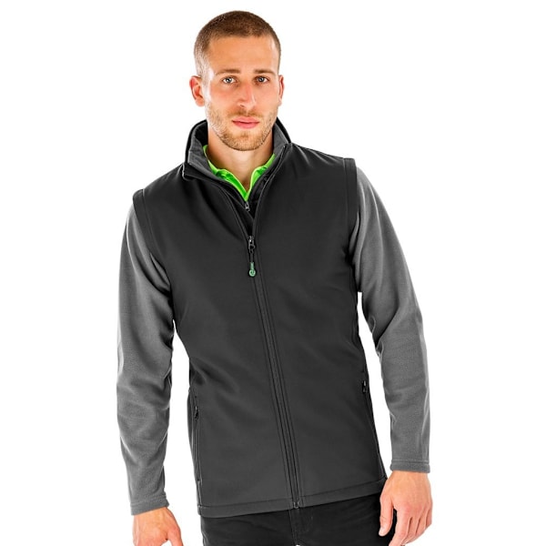 Result Äkta Återvunnen Herr Softshell Tryckbar Väst L Black L