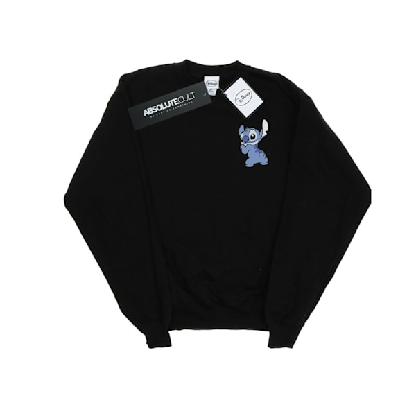 Disney Herr Lilo And Stitch Stitch Baksida Brösttryck Sweatshirt Black 3XL