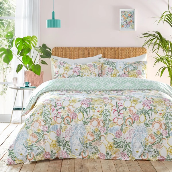 Furn Taormina Blommigt Påslakanset Enkelsäng Flerfärgad Multicoloured Single