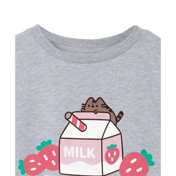 Pusheen Girls Sweet Sips T-shirt 7-8 Years Grey Marl Grey Marl 7-8 Years