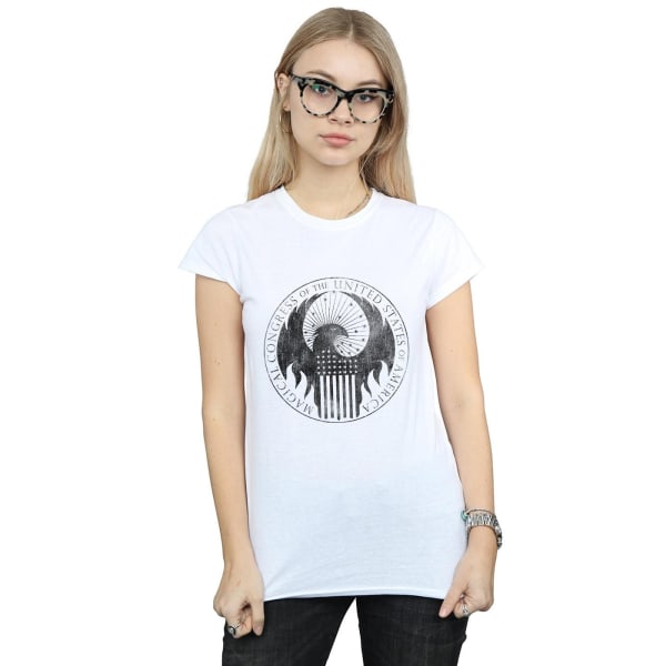 Fantastic Beasts Womens/Ladies Distressed Magical Congress Cott White XL