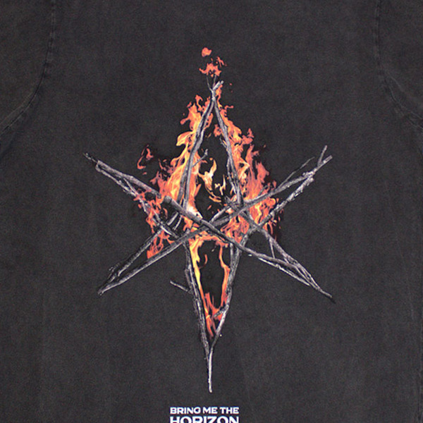 Bring Me The Horizon Unisex Vuxen Flame Hex & Text Logo Tvättad Grey M