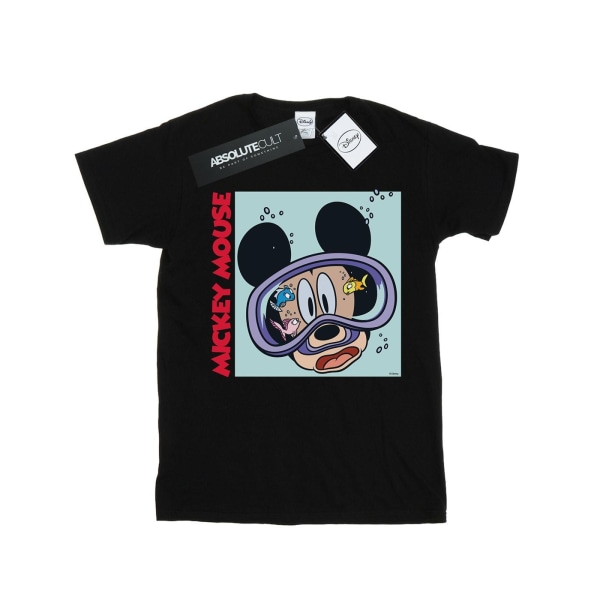 Disney Girls Mickey Mouse Under Water T-shirt i bomull 12-13 år Black 12-13 Years