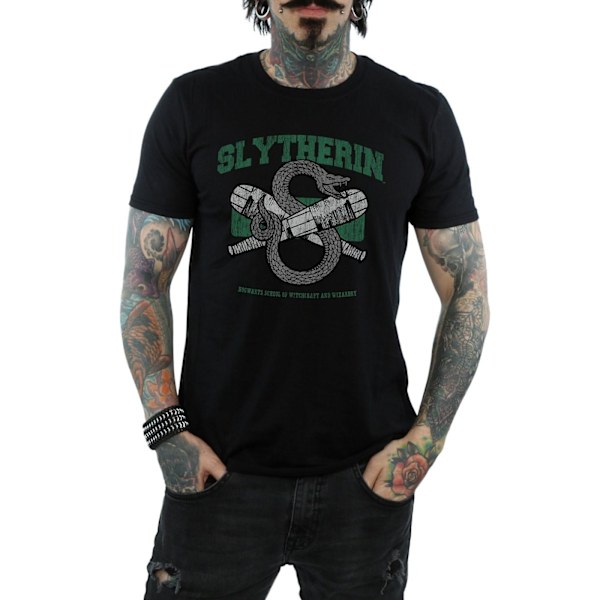 Harry Potter Herr Slytherin Quidditch Emblem T-shirt M Svart Black M